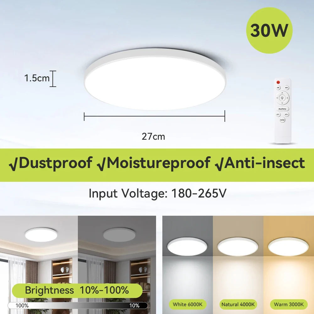 Smart Ceiling Lamp Remote Control Dimmable Living Room LED Chandelier Interior Decor Ceiling Lights For Kitchen Bedroom Lustre