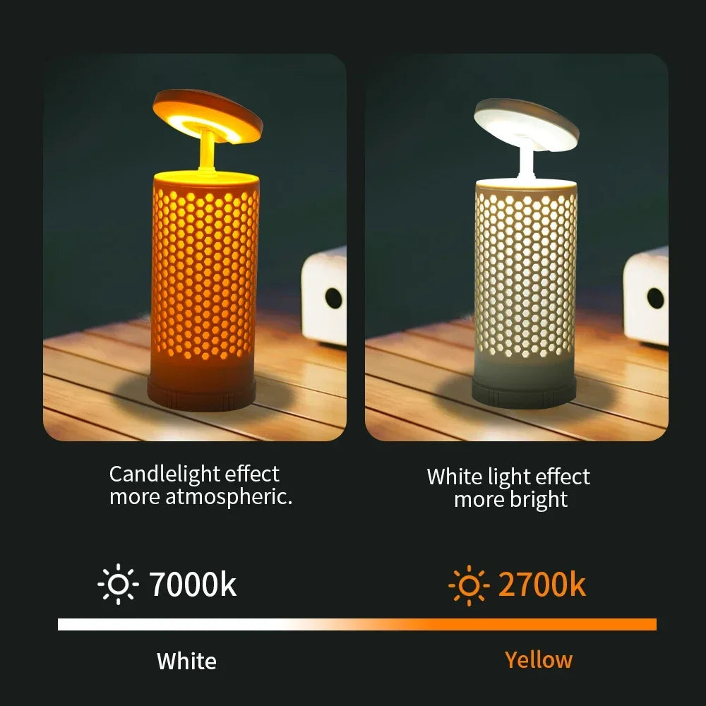 LED Camping Lantern,Rechargeable Tent Light,Portable Flashlight for Outdoors,Dimmable w/Battery Display,Adjustable Telescopic