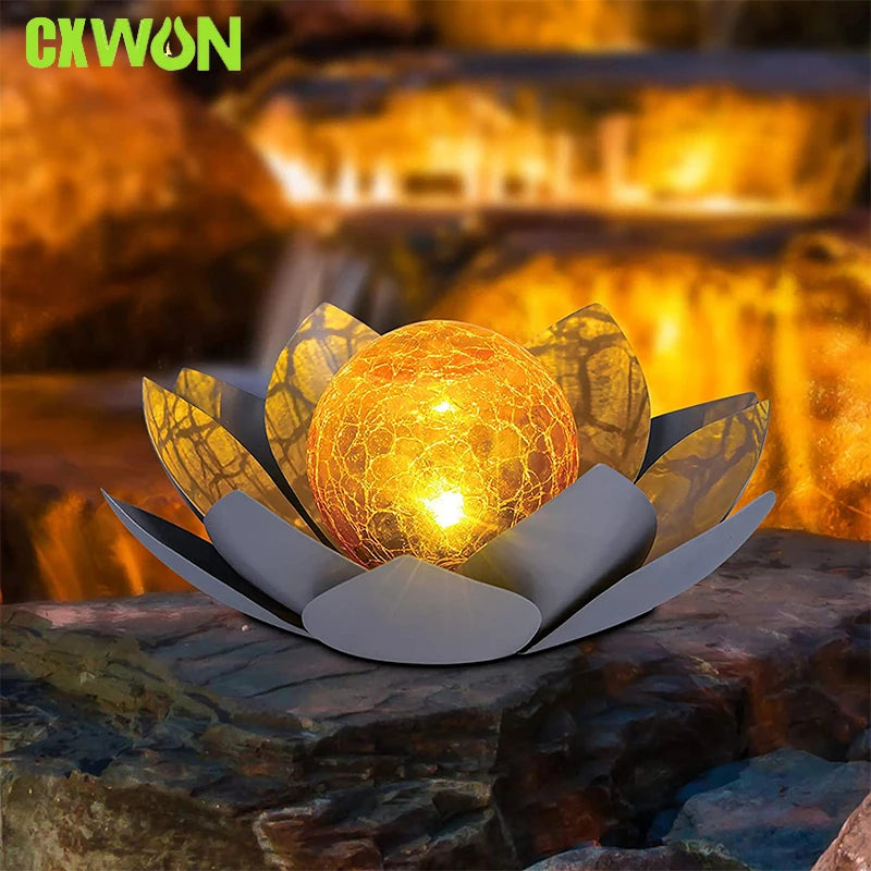 Solar Garden Lights Outdoor Waterproof LED Lotus Lamp Sunlight Yard Patio Lawn Path Driveway Decor Landscape Lights