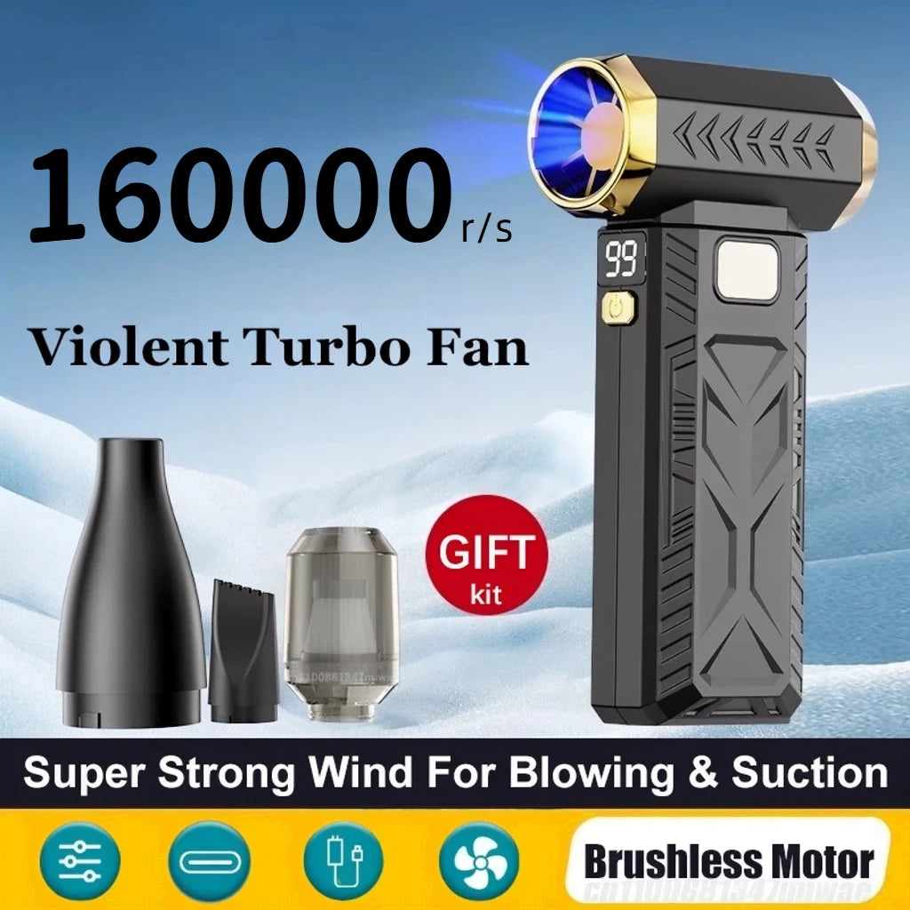160,000RPM Super Powerful Air Blower – 2-in-1 Vacuum &amp; Blower, Brushless Turbo"