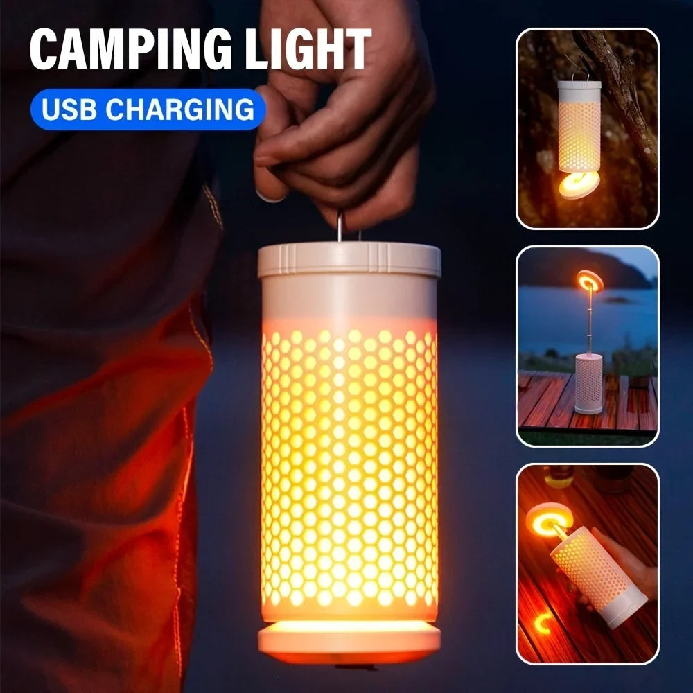 LED Camping Lantern,Rechargeable Tent Light,Portable Flashlight for Outdoors,Dimmable w/Battery Display,Adjustable Telescopic