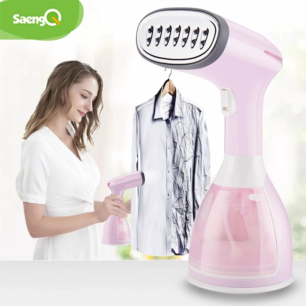 saengQ 1500W Handheld Garment Steamer – 280ml Portable Vertical Steam Iron"