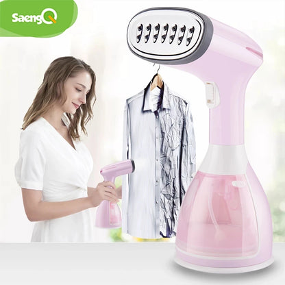 saengQ 1500W Handheld Garment Steamer – 280ml Portable Vertical Steam Iron"